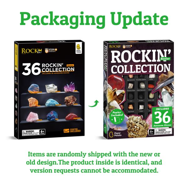 Gamerside Rock Collection for Kids - 36 Real Rocks, Gemstones & Crystals, STEM Science Gift, Ages 6 to 12