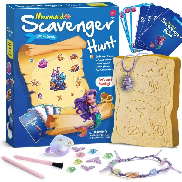 Mermaid Toys Dig Kit - Dig Out Mermaid & Charms and Make Your Own Bracelet, Necklace and Ring