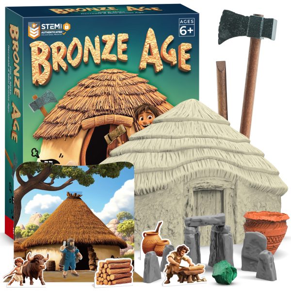 Bronze Age Fossil Digging Kit for Kids, Fossil Hunting Kit for Kids, Dig Up Malachite, Pottery, Stonehenge