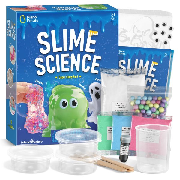 Slime Science Kit - DIY Slime Making Set with Ghost Mold, Foam Beads & Storage Containers