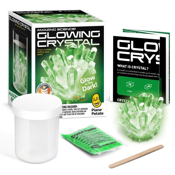 Crystal Growing Kit for Kids, Green DIY Crystal Science Experiment Set, Grow Your Own Crystals