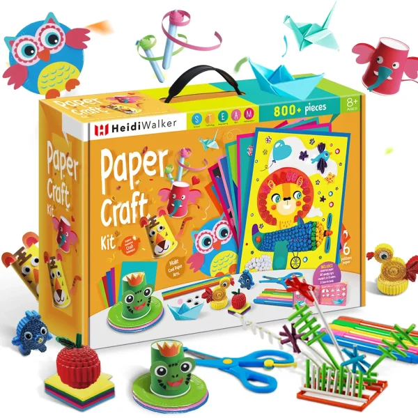 Paper Craft Kit - 3D DIY Paper Art Set with Safe Materials