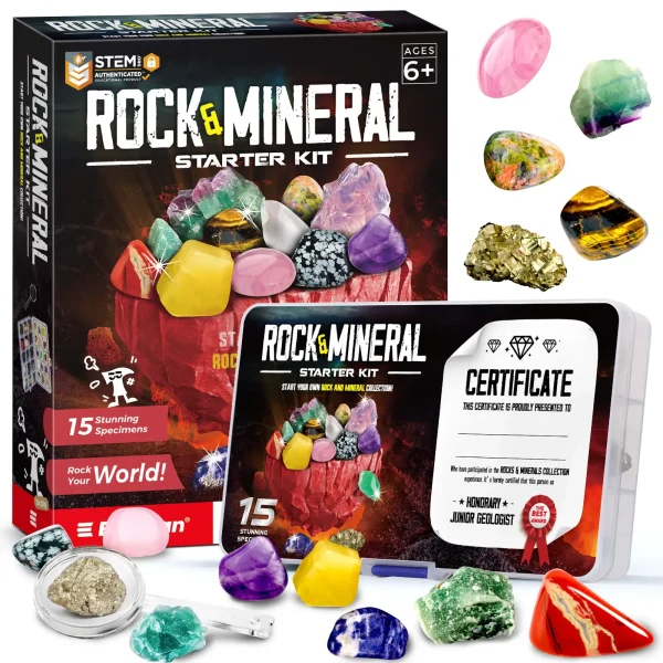 15 Rocks Collection Gemstone Collection 15 Big Rock Gem Mineral Kit for Kids Education Gift for Classroom