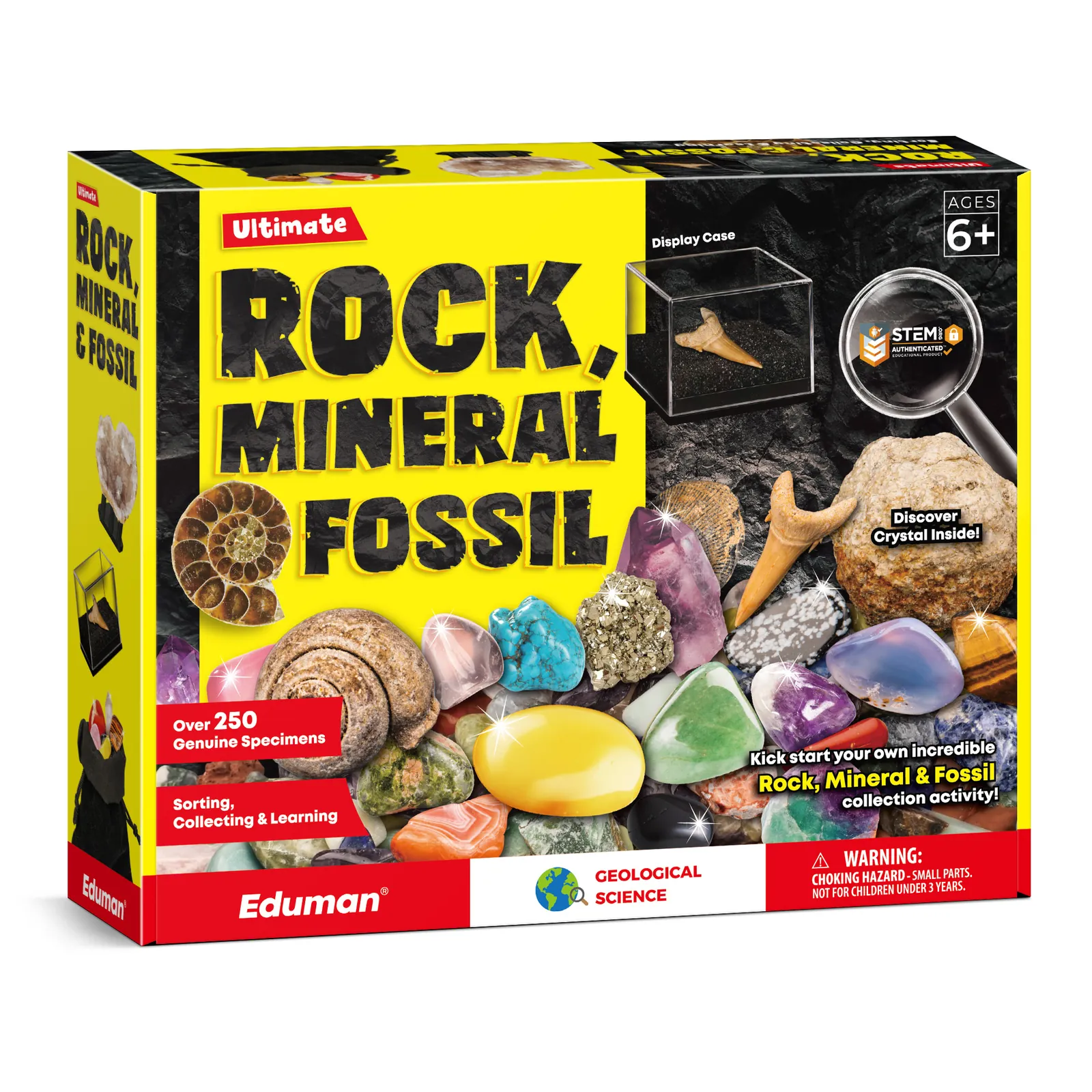 250 Stones Set with Different Gemstones, Fossils, Crystals, Minerals, Geodes for Children, Gemstone Collection - Image 2