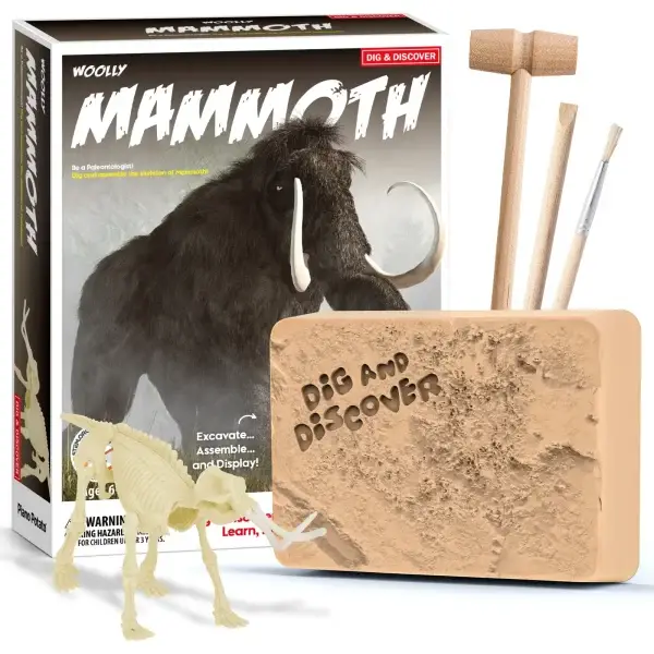 Woolly Mammoth Skeleton Dig Kit – Excavate 10 Parts, Assemble & Display (Ages 6+)