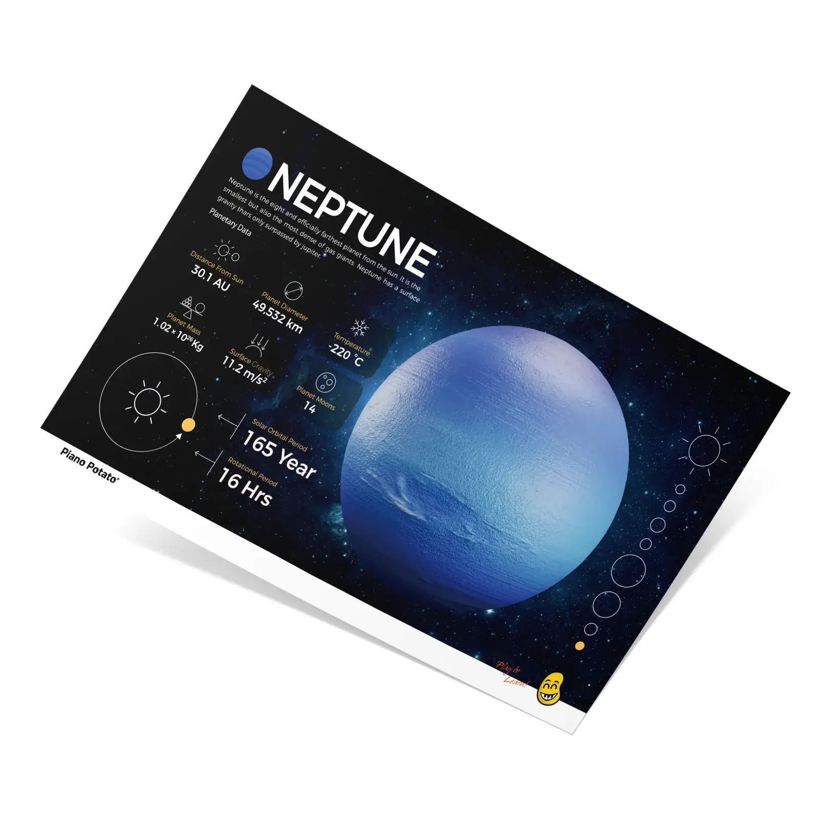 Piano Potato Neptune Planet Gemstone Dig Kit for Kids, STEM Space Science Toy with Dig Tools & Real Crystals - Image 6