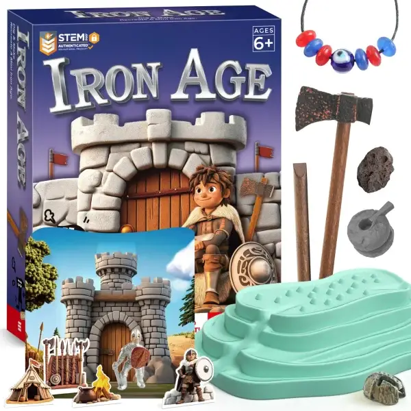 Iron Age Archaeology Dig Kit – Excavate Finds, Make a Bracelet & Build a Scene (Ages 6+)