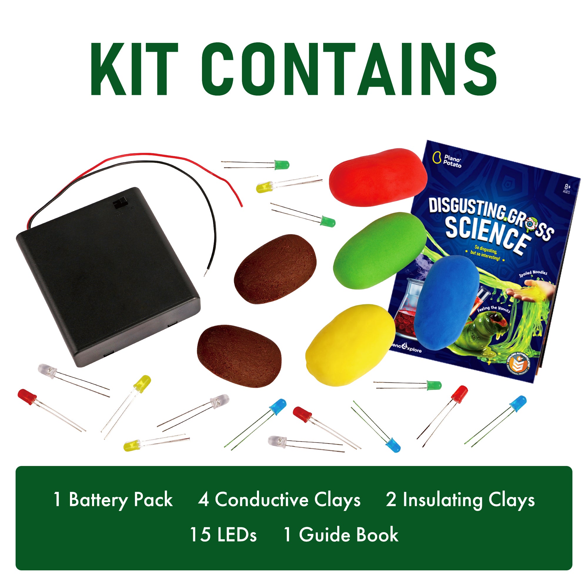 Piano Potato Circuit Science Kit – Light-Up Clay Electricity STEM Set - Image 4