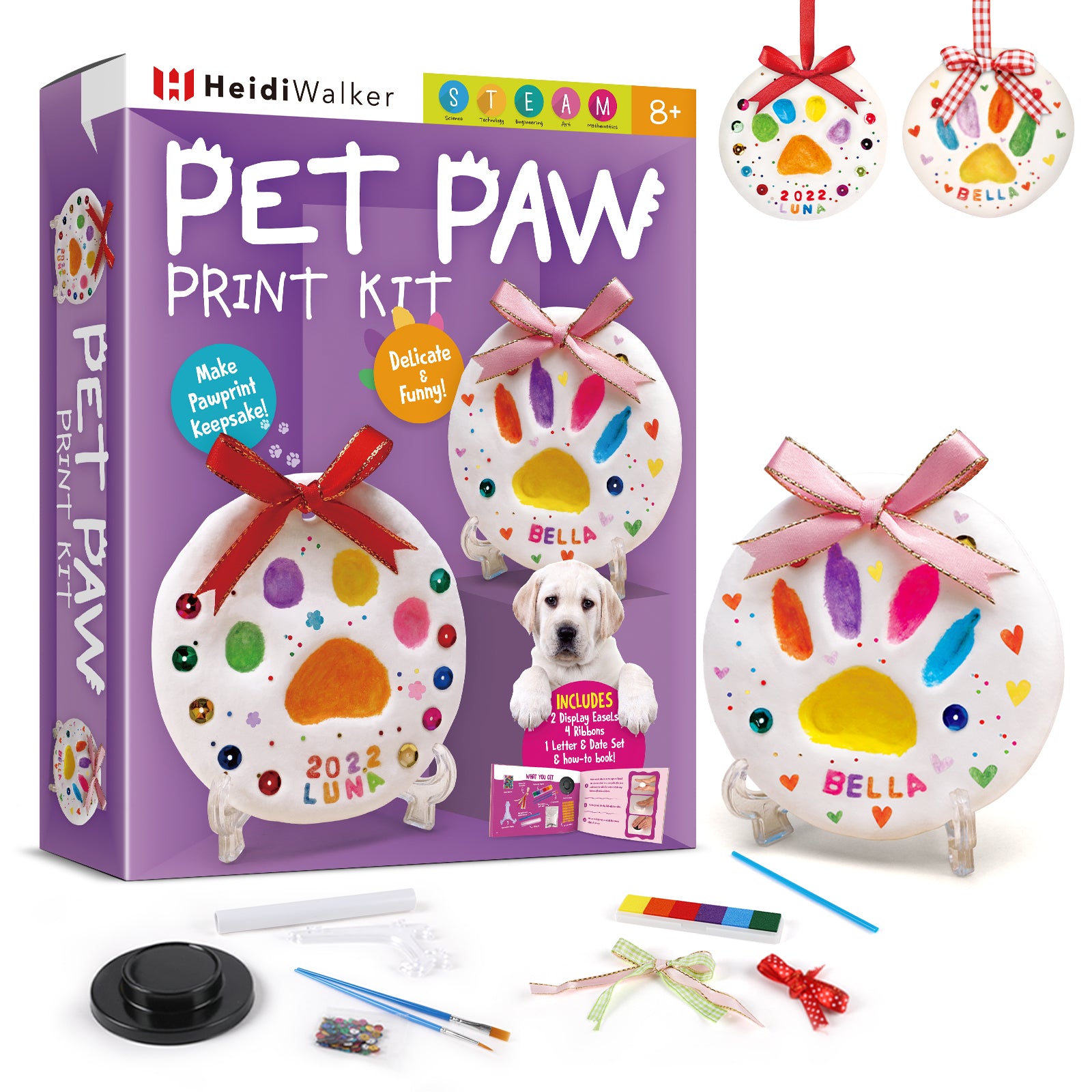 Piano Potato 2-Pack Pet Paw Print Keepsake Kit – DIY Clay Impression Set for Dogs & Cats